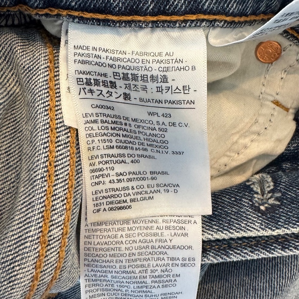 Levi's Wedgie High Rise Waisted Straight Jeans Medium Blue Wash Size 29 - Picture 5 of 9